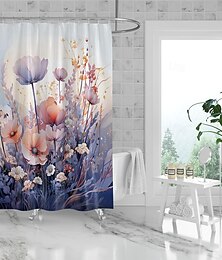 cheap -Shower Curtains & Hooks Silver Contemporary Polyester Waterproof