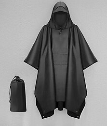 preiswerte -Unisex Wanderregenmantel Außen 3 in 1 Wasserdicht Leicht Reißfest Wanderoutfits Wanderbekleidung Frühling Herbst Kapuzensweatshirt Regenmantel Regenponcho PU Leder Einfarbig Schwarz Gelb Rosa