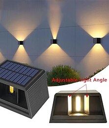 economico -1pz luci solari da parete per esterni dimensione del fascio regolabile, esterno ip65 impermeabile led solare su e giù illuminazione per la casa giardino portico lampada da parete per luce solare