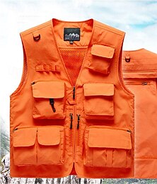 abordables -Homme Gilet de pêche Veste Randonnée Sans Manches Pardessus Extérieur Etanche Respirable Séchage rapide Poche Polyester Gris foncé Noir Vert Véronèse Camping / Randonnée / Spéléologie