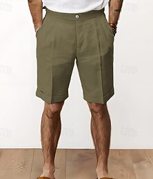ieftine -Bărbați Pantaloni Scurți Pantaloni scurți din in Pantaloni scurți de vară Buzunar Simplu Confort Respirabil În aer liber Zilnic Ieșire Modă Șic Stradă Negru Alb