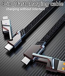 お買い得  -4 in 1 USB タイプ C データ ケーブル 急速充電 iPhone 15 14 13 12 11 Samsung Xiaomi Redmi Huawei 用 ワイヤー ケーブル 急速充電器