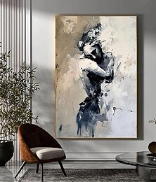 preiswerte -handgemalte abstrakte Dame gerahmte Frau Malerei handgemalte Liebhaber Ölgemälde Dame Tänzerin Malerei Wand Kunst Frau Gesicht Leinwand Kunst gesichtslose Porträt Malerei Liebhaber Dekor Ölgemälde