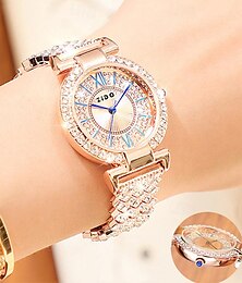 abordables -nouvelle mode polyvalente montre pour femme simple loisirs lumière luxe haut de gamme tendance pleine de diamants starlight montre à quartz cristal incrusté bracelet en acier montre-bracelet pour