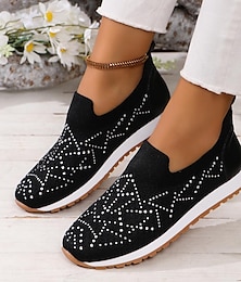 cheap -Women's Sneakers Lolita Loafer Mules Work Platform Round Toe Punk Comfort Walking Suede Tissage Volant Lace-up Black Yellow Blue