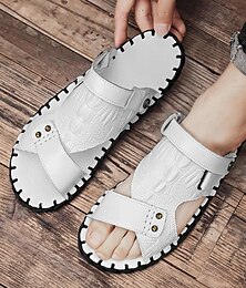 cheap -Men's Women Sandals Slippers Slides Walking Casual Outdoor Vacation Beach PU Breathable Comfortable Slip Resistant Black White Summer