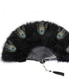 cheap -Retro Vintage Roaring 20s 1920s Feather Fan The Great Gatsby Flapper Girl Women's Feather Halloween Party / Evening More Accessories