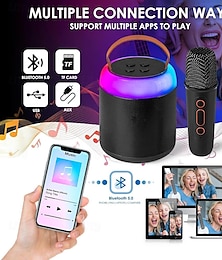 cheap -Mini Karaoke Machine with 1 Wireless Microphones for Kids Adults Portable Bluetooth Speaker Toy for Girls and Boys 2 4 5 6 7 8 9 10 12 Year Old Girl Birthday Gift Home Party Ideas