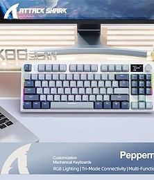 billige -k86 trådløst hot-swap mekanisk tastatur bluetooth/2,4g med skjerm og volum roterende knapp for spill og arbeid