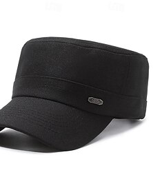 billiga -Herr Unisex Platt mössa Basebollkeps Militär mössa Kadett hatt Svart Marinblå Polyester Vintage Mode Ledigt Gata Dagligen Slät Justerbara Andningsfunktion