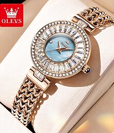 お買い得  -OLEVS 女性 クォーツ クリエイティブ ファッション 腕時計 防水 デコレーション 合金 腕時計