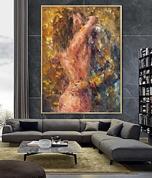 preiswerte -handgemachtes Ölgemälde Leinwand Wandkunst Dekoration Figur abstrakt Messer zeichnen Umarmung nacktes Paar für Wohnkultur gerollt rahmenlos ungedehntes Gemälde
