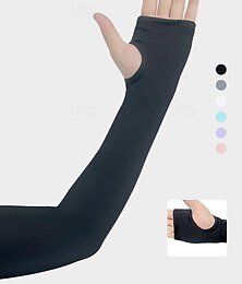 cheap -1 Pair Cycling Sleeves Sleeves Sun Sleeves UV Sun Protection Cooling Arm Sleeves Solid Color Breathability Stretchy Bike Black White Purple Ice Silk for Women's Adults Fishing Outdoor Exercise Camping