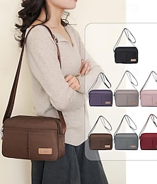 cheap -Women's Crossbody Bag Messenger Bag Nylon Daily Zipper Large Capacity Foldable Lightweight Geometric Black Pink Red