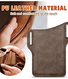 cheap -Universal Leather Case Waist, Father's Day Gifts Leather Cell Phone Holster, Universal Case Waist Bag Sheath with Belt Loop, Universal Upright Phone Bag Belt Clip