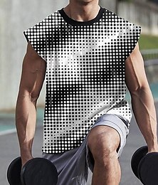 お買い得  -グラフィック ストライプ スポーツ ファッション 男性用 3Dプリント Tシャツ ストリート スポーツ・アウトドア カジュアル Tシャツ ホワイト 半袖 クルーネック シャツ 夏 春 衣類 S M L XL 2XL 3XL