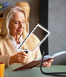 economico -Lente d'ingrandimento illuminata a mani libere da 1 pezzo, lente grande indossabile al collo per lavori ravvicinati, lente d'ingrandimento illuminata a LED per leggere, cucire, punto croce, con design