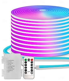 baratos -Faixa de luz neon led à prova d'água de 5v com temporizador de controle remoto de 13 teclas Fonte de alimentação de caixa de faixa de piscina à prova d'água de 3,3-9,8 pés adequada para atividades ao