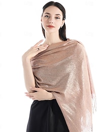 cheap -Shawls Women's Wrap Elegant Sparkle & Shine Sleeveless Polyester Wedding Wraps With Pure Color For Party Spring & Summer