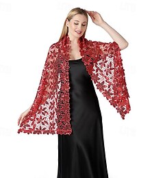 abordables -châle de broderie hydrosoluble à paillettes pour mariée demoiselle d'honneur robe de soirée dansante cheongsam châle de dîner