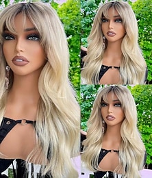 economico -Capelli umani di Remy 13x4 Pizzo Frontale Parrucca Con frangia Vietnamita Ondulato Biondo Multicolore Parrucca 130% 150% Densità dei capelli Capelli schiariti Attaccatura dei capelli naturale 100