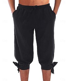 abordables -Retro Antiguo Medieval siglo 17 Baile de Máscaras pantalones piratas Vikingo Color sólido Hombre Pirata Fantasía Mascarada Fiesta / Noche Adulto Pantalones