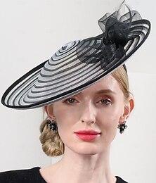 levne -čelenky klobouky tylové vlákno slaměný klobouk sluneční klobouk talířek klobouk svatební čajový dýchánek elegantní svatba s krajkou boční spojování pokrývky hlavy pokrývky hlavy