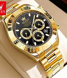 abordables -Reloj Mecánico para Hombre OLEVS Reloj de Pulsera de Moda Empresarial Automático Luminiscente Calendario Reloj de Acero Impermeable