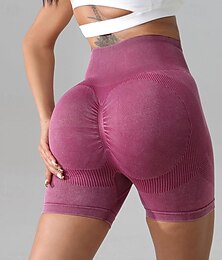 economico -Per donna Joggers Shorts da Palestra Pantaloni da yoga A coste Leggero Vita Alta Yoga Fitness Allenamento in Palestra Pantaloncini Grafico Nero Rosa vivo Fucsia Autunno Gli sport Abbigliamento
