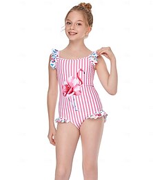 ieftine -Copii Fete Costum de baie Petrecere Dunga Vacanță Costume de baie 3-7 ani Vară Roz Îmbujorat Roșu-aprins Albastru piscină