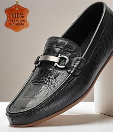 abordables -Homme Mocassins et Slip On Mocassins de confort Mocassins Penny Mocassins Classiques Cuir Cuir de vachette pleine fleur italien Confortable Antidérapantes Mocassins Noir