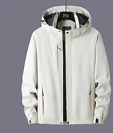 preiswerte -Herren Hoodie Jacke Wanderjacke Regenjacke Draussen Wasserdicht Atmungsaktiv Schnelltrocknend Jacke Einfacher Schieber Camping / Wandern / Höhlenforschung Dunkelgrau Schwarz Dunkelgrün Beige
