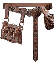 billige -Kostymer i middelalderstil Renessanse Midjebelte Viking Herre Dame Keltisk Viking fantasi Halloween Karneval Ytelse LARP Voksen Belte Scabbard Magisk flaske