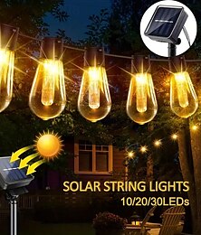 economico -luci a stringa solari vintage con lampadine, luci natalizie impermeabili con lampadine infrangibili a led da 10/20/30&amp;8 modalità di scintillio per le vacanze, Natale, matrimonio&amp;arredamento
