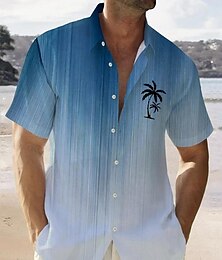 economico -palma sfumata di colore resort da uomo camicia hawaiana stampata in 3d camicia estiva a maniche corte con bottoni per le vacanze da indossare ogni giorno dalla s alla 3xl