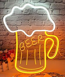 economico -birra oktoberfest usb luce al neon a led, insegna della birra a led bar club luce al neon in acrilico hotel bar caffetteria festa di compleanno decorazione della parete della stanza dei giovani logo luminoso 1pz
