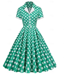 cheap -Retro Vintage Ball Gown Cocktail Dress Vintage Dress Dress Flare Dress Gentlewoman Women's Polka Dot Carnival Party / Evening Casual Tea Party Dress