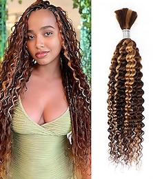 abordables -Extensions de cheveux naturels ondulés p4/27, cheveux humains en vrac, pour tressage, 10-28 pouces, 100% non traités, sans trame, 100 g/pièce