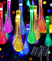 お買い得  -10メートル ストリングライト 100 LED 温白色 ホワイト マルチカラー クリエイティブストリングライト ソーラー駆動 屋外 防水 ソーラー駆動