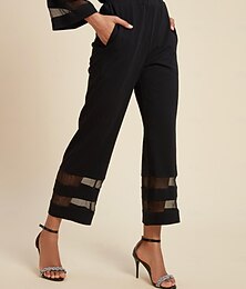 abordables -Femmes Pantalons Longueur cheville Chiffon Modal avec poches Décontracté Quotidien Traditionnel / Classique Tenue quotidienne Week-end Noir Printemps & Été S M L