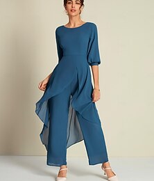 abordables -Combinaison en mousseline de soie pour femme, ourlet irrégulier, coupe large, moderne, tendance, flatteuse, polyvalente