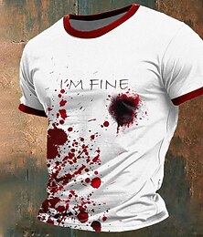 economico -Per uomo Schizzi di sangue Macchie di sangue Maglietta Manica Corta maglietta Stampa 3D Girocollo Camicia Designer Steampunk Carnevale Feste Streetwear Rosso Blu Verde Estate Primavera Abbigliamento