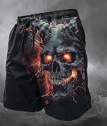 abordables -Hombre Cráneos Dragón Pantalones deportivos de esqueleto Pantalones de Natación Pantalones de Surf Media cintura Vintage Design Punk y gótico Casual Festivos Discoteca Diseñador Ropa
