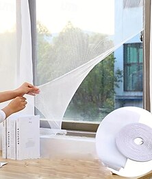 billige -Selvklistring hvit myggbeskyttende vindusskjerm  Diy myggbeskyttende vindusskjerm  Usynlig enkel skjerm med borrelås