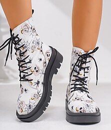 levne -dámské robustní dlouhé boty na podpatku retro jednobarevné šněrovací vysoké boty ke kolenům ležérní jezdecké boty na podpatku