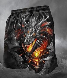 economico -Per uomo Drago Pantaloni della tuta da scheletro Pantaloncini da mare Pantaloncini da Surf Misura del girovita medio Vintage Designer Punk & Gotico Casuale Ferie Club progettista Abbigliamento