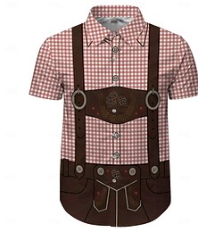 preiswerte -Druck Hawaii-Hemden Aloha-Hemd Lederhosen-Print Grafik für Herren Erwachsene 3D-Druck  für Karneval Oktoberfestbier Urlaub Party