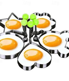 economico -Set 5 pezzi stampo uovo fritto anelli per pancake a forma di stampo per frittata stampo per friggere utensili da cucina per uova accessori per la cucina