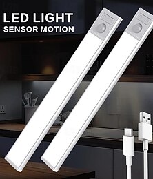 economico -2 luci con sensore di movimento a LED, luci USB ricaricabili sotto l'armadio wireless, magnetiche per cucina, armadio e scale - temperatura colore e luminosità regolabili