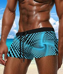 billiga -Herr Geometriska mönster Badshorts Boardshorts Boxershorts Medium Midja Mode Designer Surfing Helgdag Strand Ficka Snörning Elastisk midja Designer Kläder